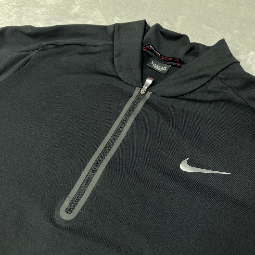 Tiger Woods Nike Tech Golf Jacket Black 1/4 Zip 2.0 Perform Sance Pullover Mens - Picture 2 of 9